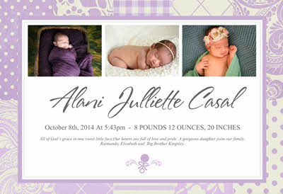 Baby Alani Announcement