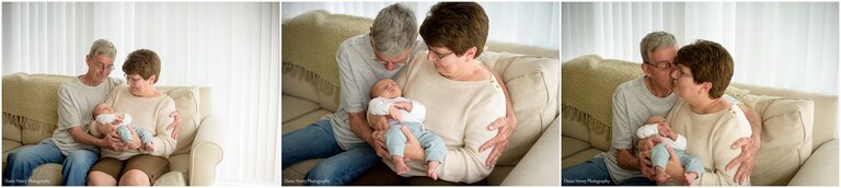 Newborn Photographer with grandparents Redondo Beach