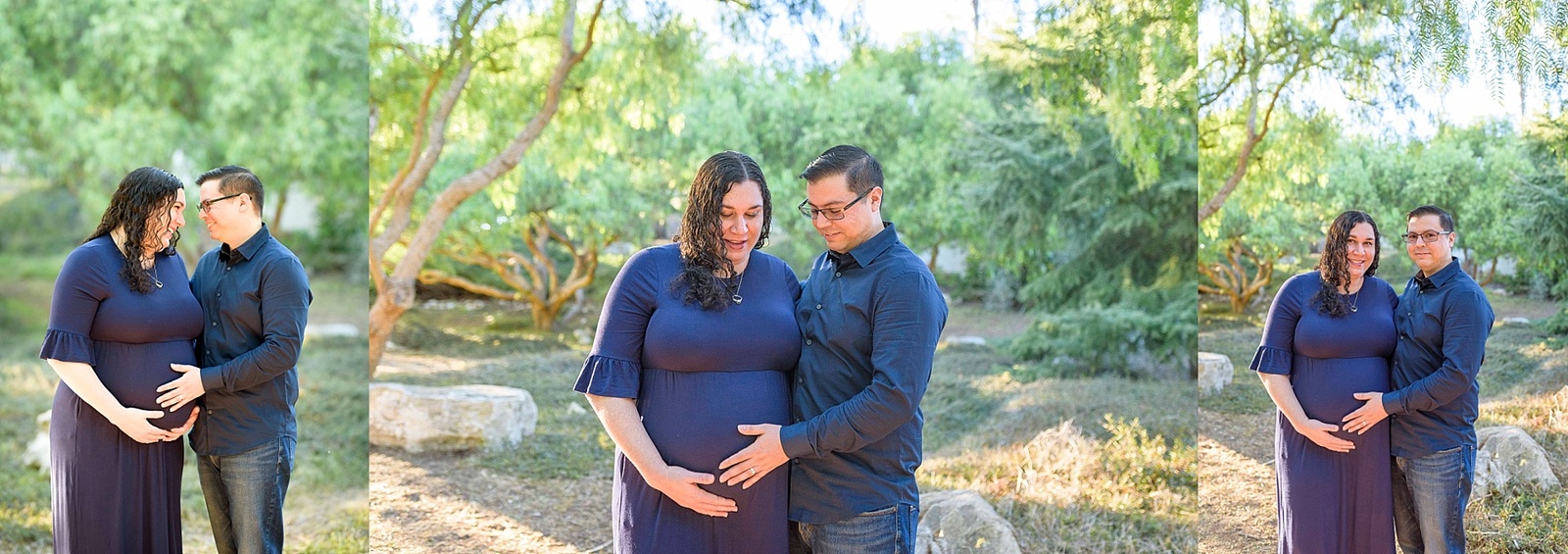 Wooded maternity photo in the South Bay